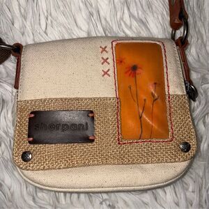 Sherpani Women's Crossbody Bag Natural Floral Canvas Adjustable Strap